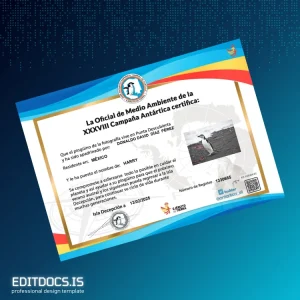 Editable Mexico Antarctic Campaign Certificate Template Page Preview - EditDocs
