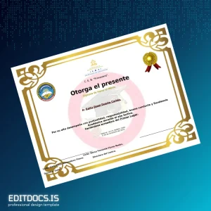 Editable Mexico C.E.B. Primavera Academic Excellence Diploma Template Page Preview - EditDocs