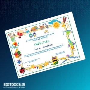 Editable Mexico Centro de Atención Múltiple No. VIII Diploma Template Page Preview - EditDocs