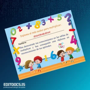Editable Mexico Diploma in Multiplication Skills Template Page Preview - EditDocs