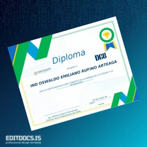 Editable Mexico Diploma in Science and Technology Certificate Page Preview - EditDocs