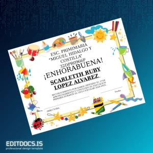 Editable Mexico ESC. PRIMARIA _MIGUEL HIDALGO Y COSTILLA_ Primary School Diploma Page Preview - EditDocs