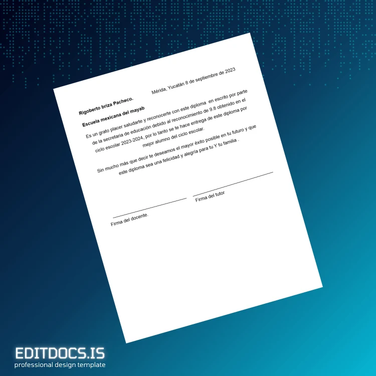 Editable Mexico Escuela Mexicana del Mayab Diploma in Computer Science Template Page Preview - EditDocs