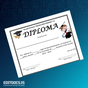 Editable Mexico Escuela Primaria _XXXXXXX XXXX XXXXXXX_ T.V. Diploma Template Page Preview - EditDocs