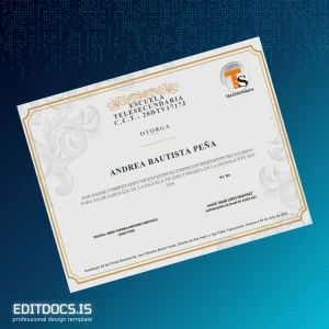 Editable Mexico Escuela Telesecundaria High School Diploma Page Preview - EditDocs