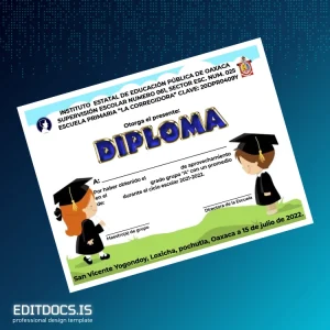 Editable Mexico Instituto Estatal de Educación Pública de Oaxaca Diploma Template Page Preview - EditDocs