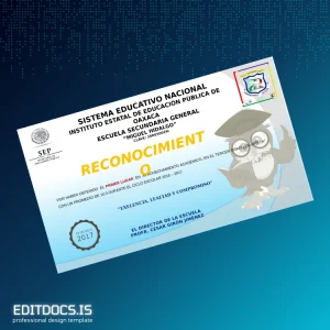 Editable Mexico Instituto Estatal de Educación Pública de Oaxaca Recognition Certificate Page Preview - EditDocs