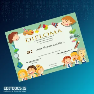 Editable Mexico Preschool Diploma Template Page Preview - EditDocs