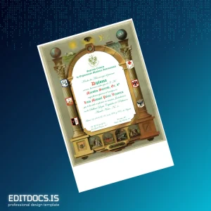 Editable Mexico Supreme Council of International Masonic Organization Master Secret Degree 4 Certificate Page Preview - EditDocs