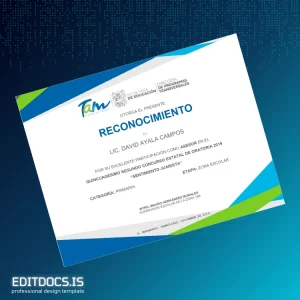 Editable Mexico Tamaulipas Recognition Certificate Template Page Preview - EditDocs