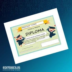 Editable Mexico Vicente Guerrero Preschool Diploma Template Page Preview - EditDocs