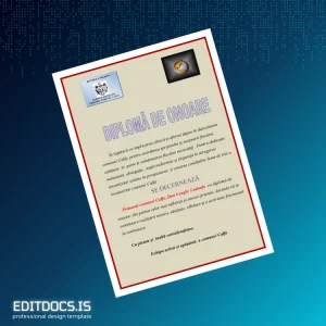 Editable Moldova Calfa Community Honorary Diploma Page Preview - EditDocs