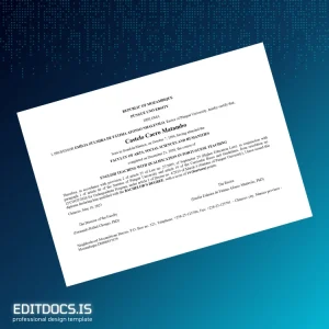 Editable Mozambique Púnguè University Bachelor's Degree in English Teaching with Qualification in Portuguese Teaching Template Page Preview - EditDocs