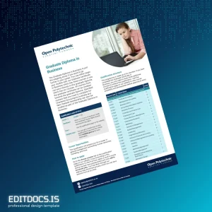 Editable New Zealand Open Polytechnic Graduate Diploma in Business Level 7 Template Page Preview - EditDocs