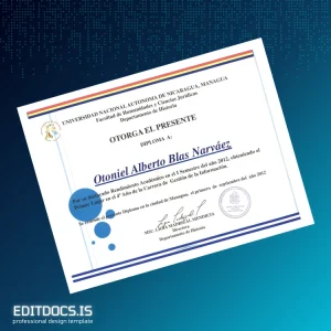 Editable Nicaragua Universidad Nacional Autónoma de Nicaragua Diploma Page Preview - EditDocs