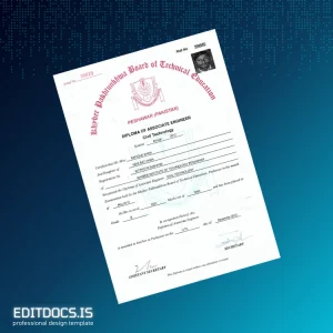 Editable Pakistan Khyber Institute of Technology Peshawar Diploma of Associate Engineer Page Preview - EditDocs