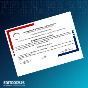Editable Paraguay Universidade Internacional Três Fronteiras Doctor of Medicine Diploma Page Preview - EditDocs