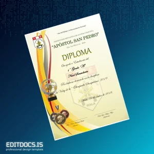 Editable Peru Apostol San Pedro Diploma in Volleyball 2019 Page Preview - EditDocs