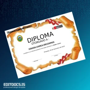 Editable Peru Arequipa Primary School Diploma Template Page Preview - EditDocs