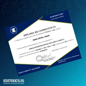 Editable Peru Business Comp Diploma of Competence in Mobile Phone and Tablet Repair Page Preview - EditDocs