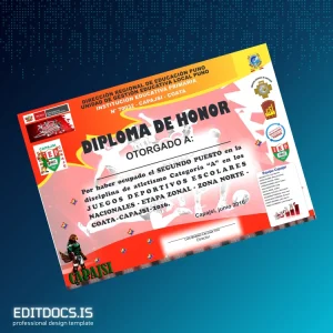 Editable Peru Capajsi Coata Honor Diploma Page Preview - EditDocs