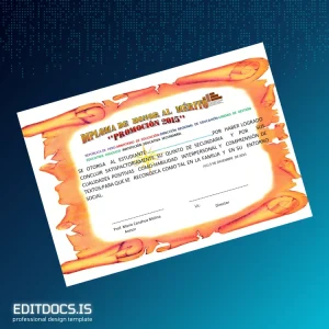 Editable Peru Chucuito Educational Institution Honor Diploma Page Preview - EditDocs
