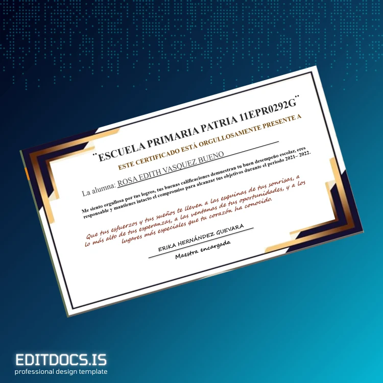 Editable Peru Escuela Patria Academic Achievement Recognition Certificate page 4 Page Preview - EditDocs