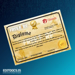 Editable Peru Free Fire Diploma Page Preview - EditDocs
