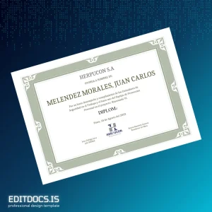 Editable Peru HERPUCON S.A. Diploma Template Page Preview - EditDocs