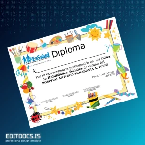 Editable Peru Hospital Antonio Skrabonja A. Pisco Diploma in Social Skills Workshop Page Preview - EditDocs