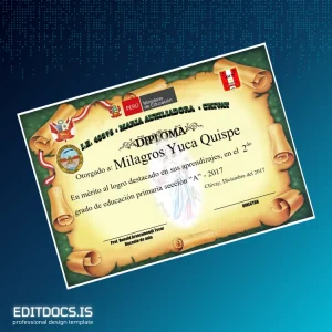 Editable Peru I.E. 40875 Maria Auxiliadora Diploma in Primary Education Page Preview - EditDocs