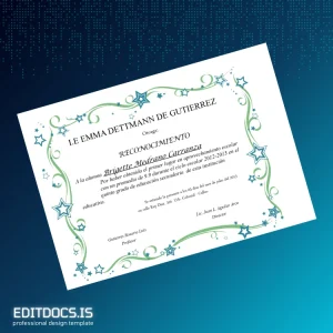 Editable Peru I.E. Emma Dettmann de Gutierrez Recognition Certificate Page Preview - EditDocs
