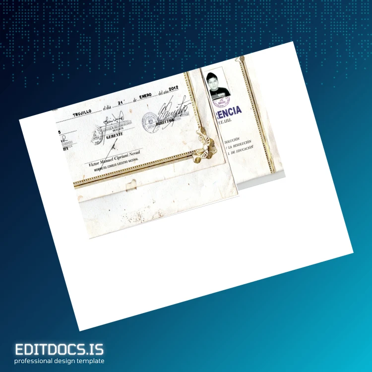 Editable Peru Institución Educativa Nacional Mixto Virú Diploma Template page 3 Page Preview - EditDocs