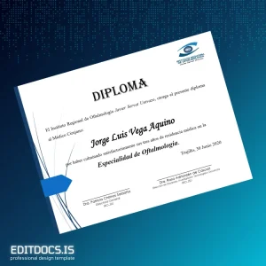 Editable Peru Instituto Regional de Oftalmología Javier Servat Univazo Medical Surgeon Diploma in Ophthalmology Template Page Preview - EditDocs
