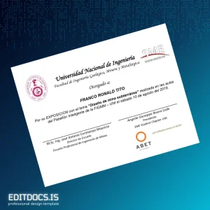 Editable Peru National University of Engineering Certificate Page Preview - EditDocs