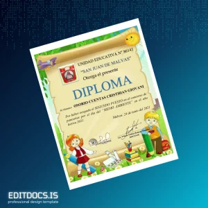 Editable Peru San Juan de Malvas Diploma Template Page Preview - EditDocs