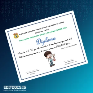 Editable Peru San Martin de Porres Public Educational Institution Recognition Certificate Page Preview - EditDocs