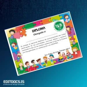 Editable Peru San Pedro de Lloc Diploma Template Page Preview - EditDocs