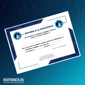 Editable Peru Sociedad de Estudiantes Científicos Diploma of Excellence Template Page Preview - EditDocs
