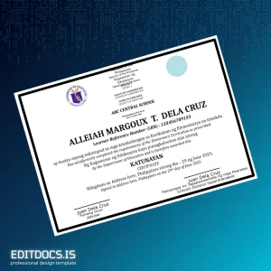 Editable Philippines ABC Central School Elementary Curriculum Certificate Page Preview - EditDocs