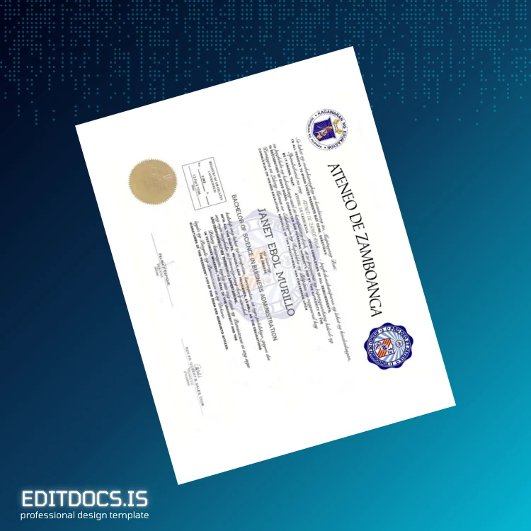Editable Philippines Ateneo de Zamboanga Bachelor of Science in Business Administration Template Page Preview - EditDocs