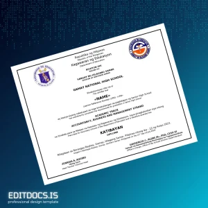 Editable Philippines Gamay National High School High School Diploma Page Preview - EditDocs
