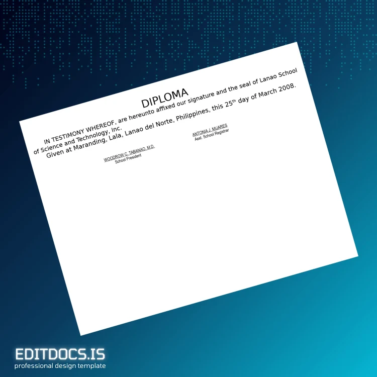 Editable Philippines Lanao School of Science and Technology Inc Two-Year Information Technology Diploma page 3 Page Preview - EditDocs