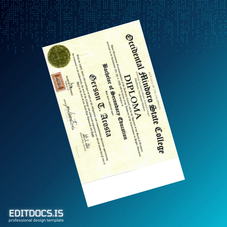 Editable Philippines Occidental Mindoro State College Bachelor of Secondary Education Template Page Preview - EditDocs