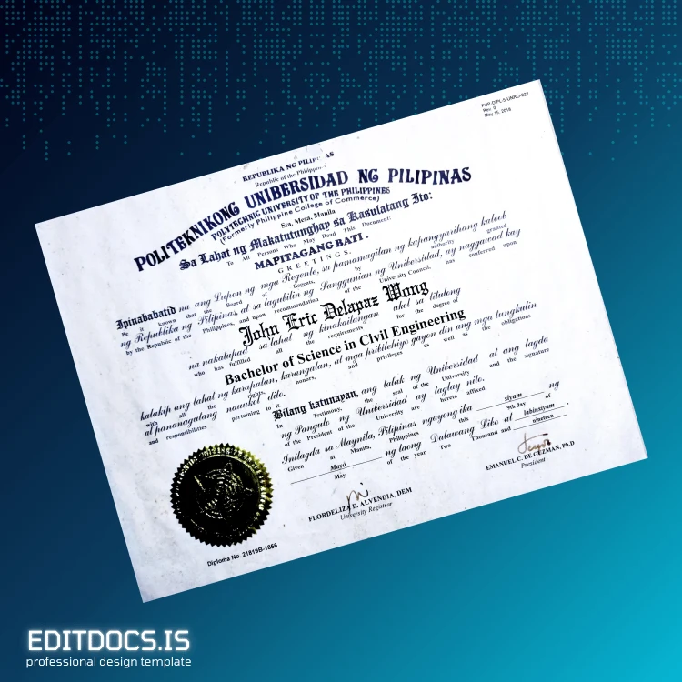 Editable Philippines Polytechnic University of the Philippines Bachelor of Science in Civil Engineering Template Page Preview - EditDocs