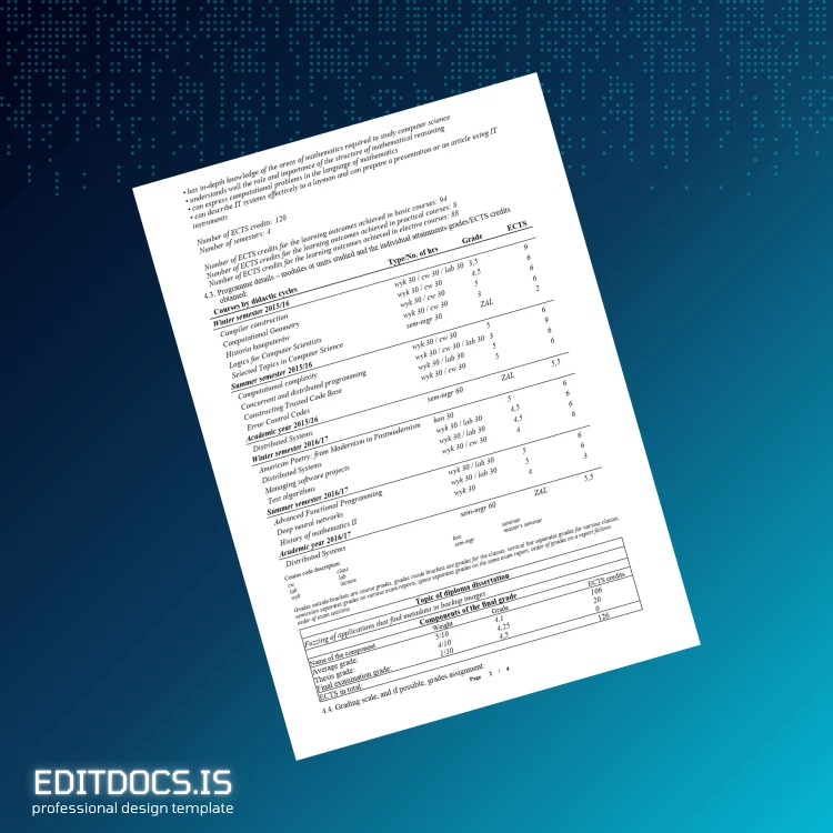 Editable Poland University of Warsaw Master of Science in Computer Science Template page 2 Page Preview - EditDocs