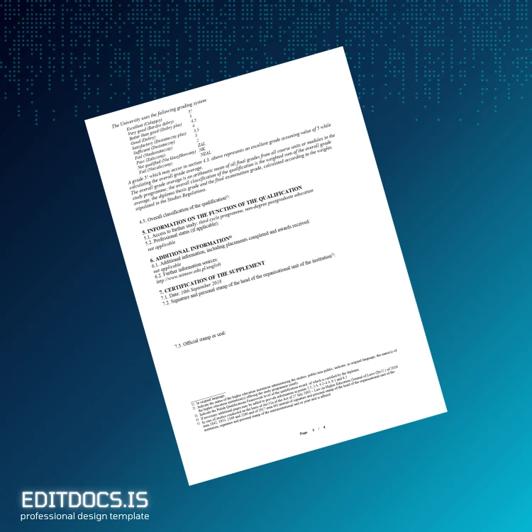 Editable Poland University of Warsaw Master of Science in Computer Science Template page 3 Page Preview - EditDocs