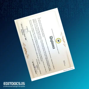 Editable Portugal Instituto Superior Politécnico Privado do Luena Diploma Template Page Preview - EditDocs