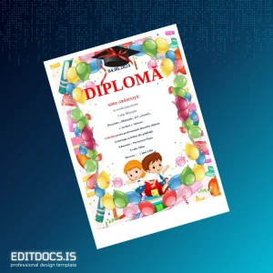 Editable Romania Adio Gradinita Preschool Diploma Page Preview - EditDocs