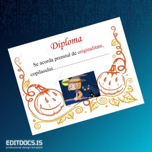 Editable Romania Diploma Halloween Certificate Page Preview - EditDocs